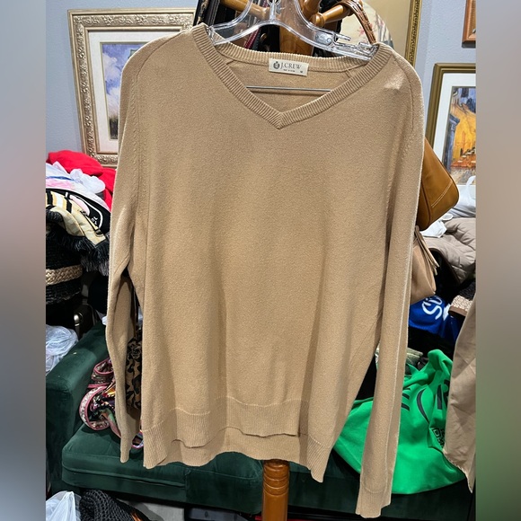 J. Crew Tan Vneck sweater - Picture 1 of 6